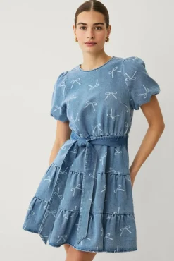 Ellos Collection Denimkjole med korte puffermer