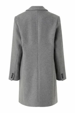 Ellos Collection Enkelkneppet ullkåpe
