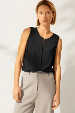 Ellos Collection Ermeløs bluse i viskose