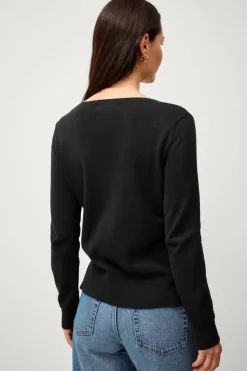 Ellos Collection Finstrikket genser med v-hals