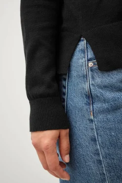 Ellos Collection Finstrikket genser med v-hals