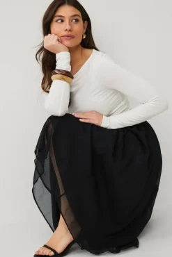 Ellos Collection Fôret skjørt i chiffon