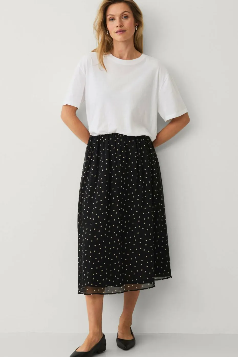 Ellos Collection Fôret skjørt i chiffon