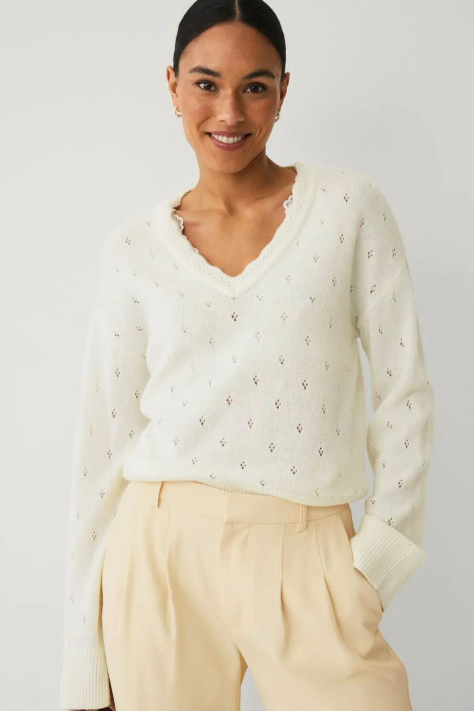 Ellos Collection Hullmønstret pullover