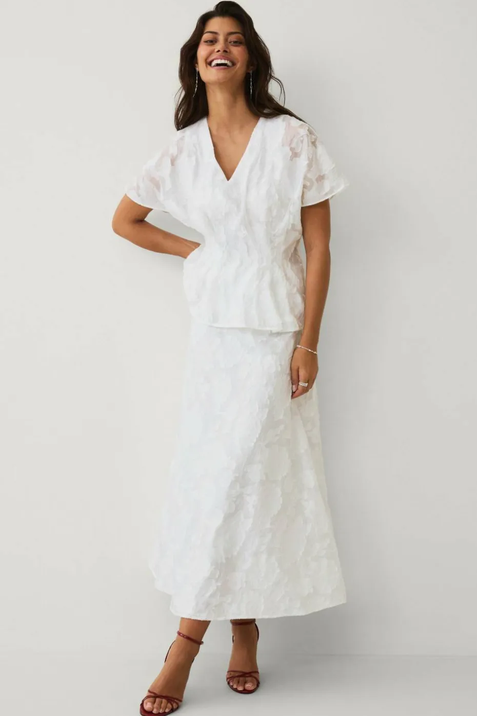 Ellos Collection Jacquard-vevd skjørt