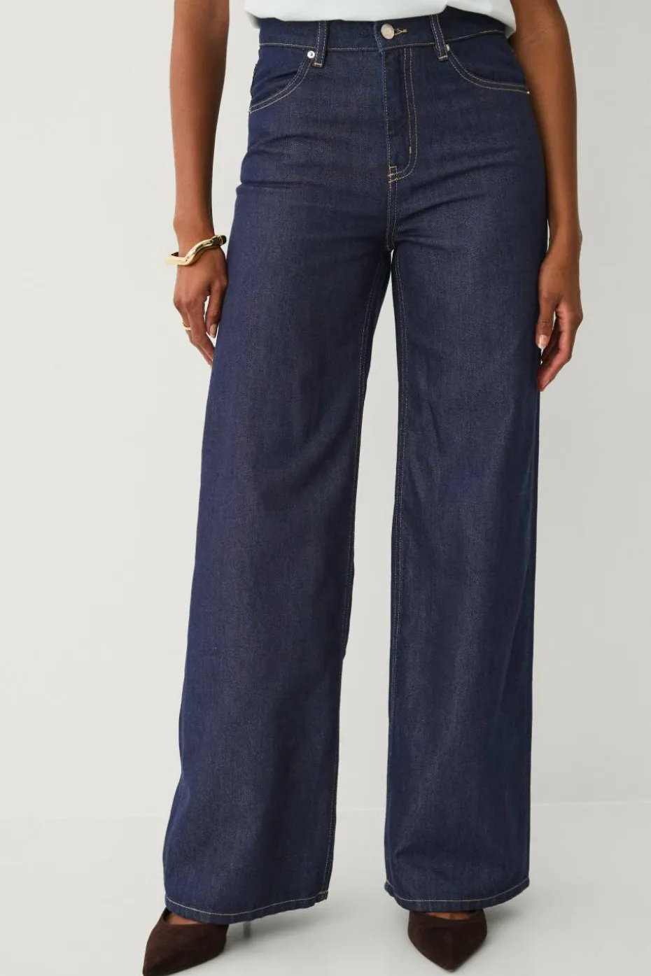 Ellos Collection Jeans med brede bein og høy midje