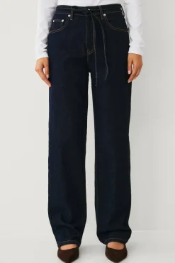 Ellos Collection Jeans med vide ben og bindebånd i midjen