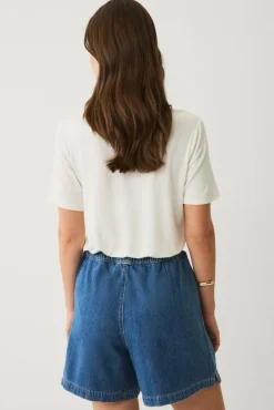 Ellos Collection Jeans-shorts med snøring