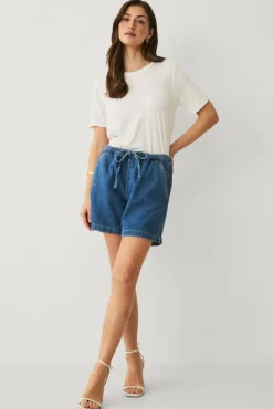 Ellos Collection Jeans-shorts med snøring