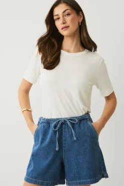 Ellos Collection Jeans-shorts med snøring