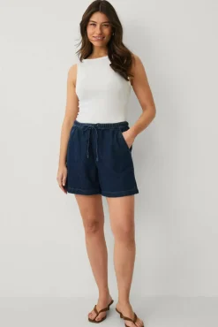 Ellos Collection Jeans-shorts med snøring