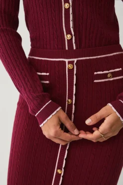 Ellos Collection Kabelstrikket maxi skjørt