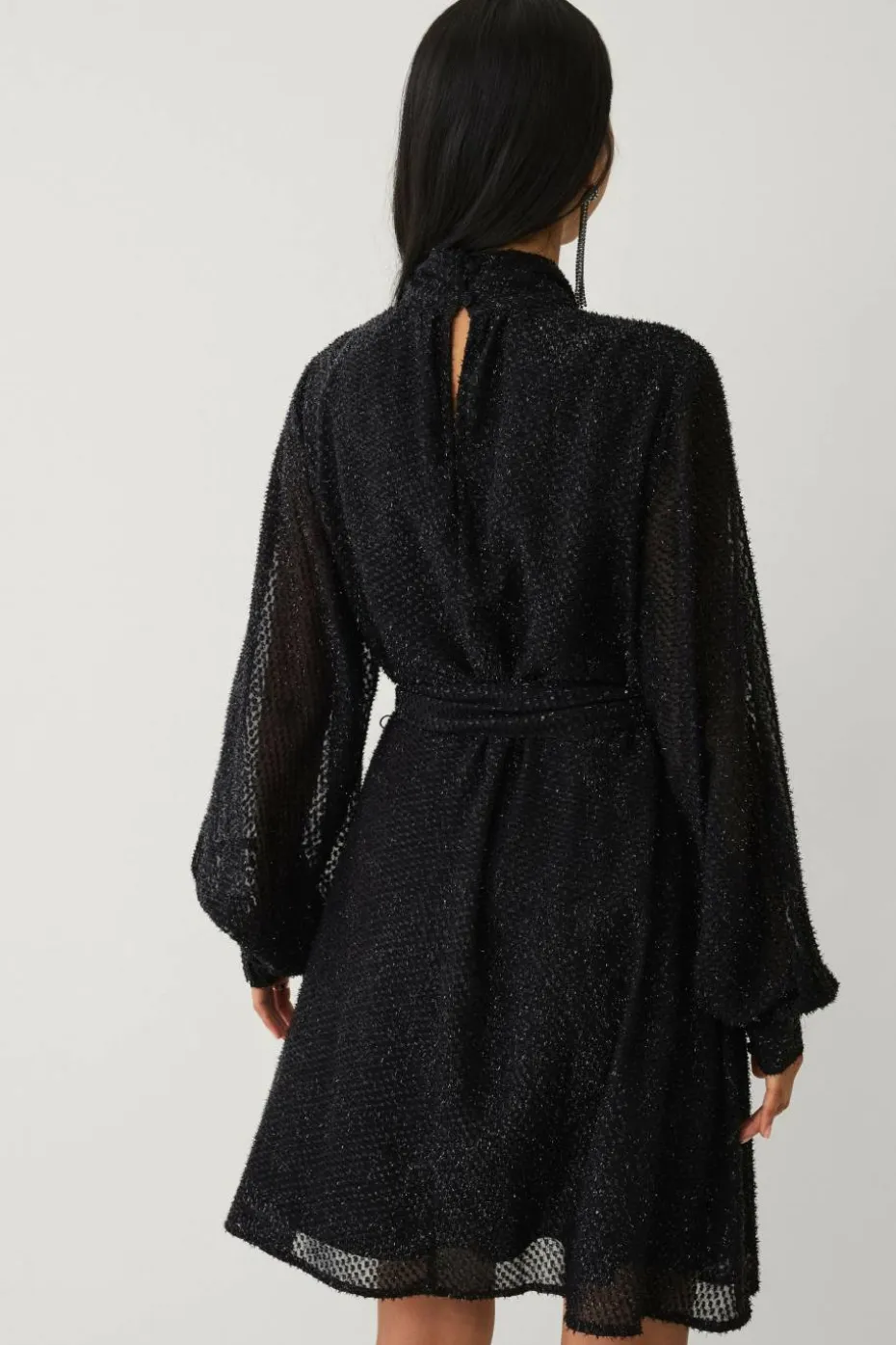 Ellos Collection Kjole i lurex med knytbart belte