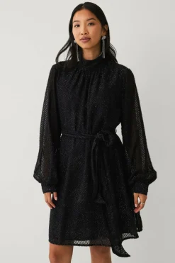 Ellos Collection Kjole i lurex med knytbart belte