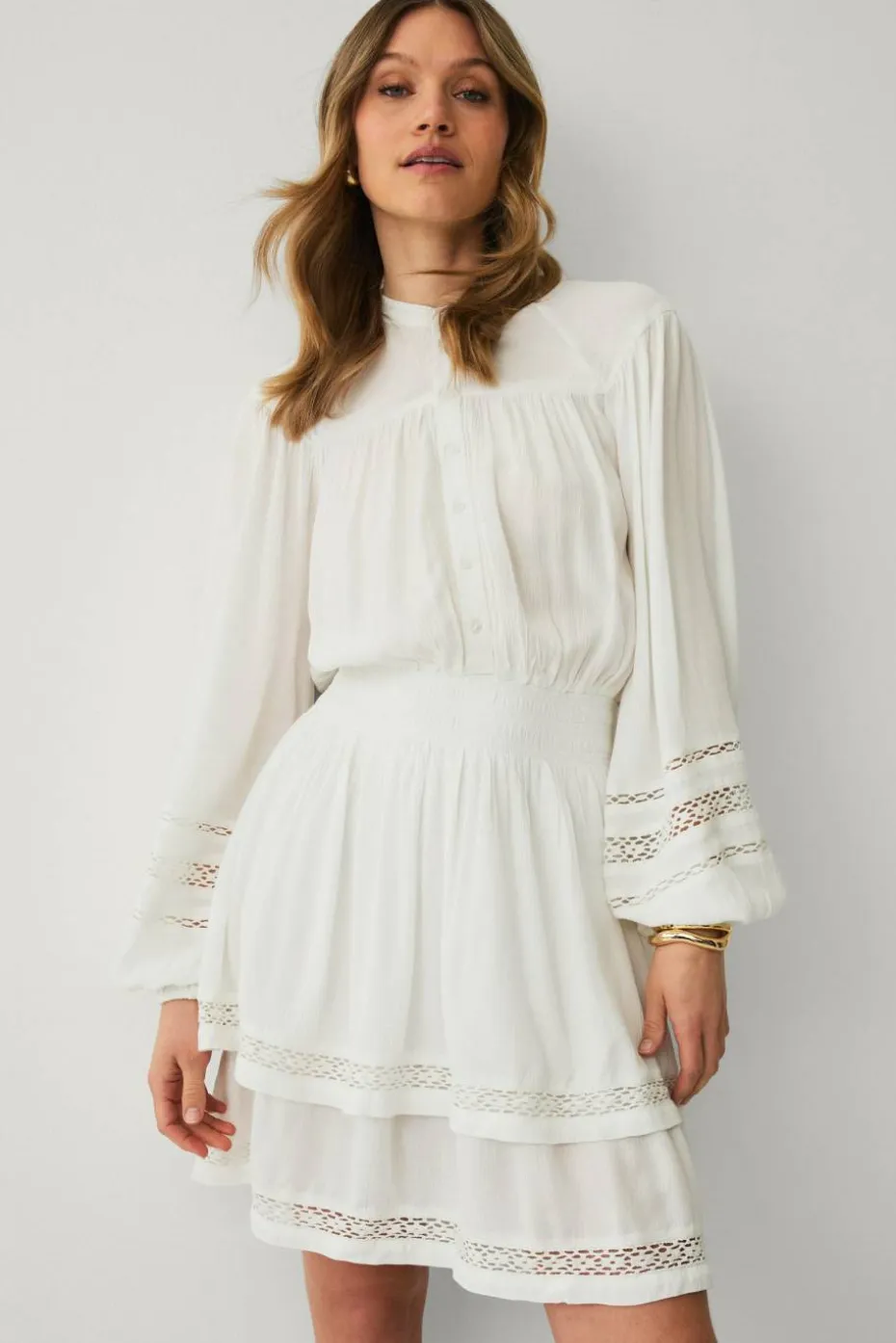 Ellos Collection Kjole med blondedetaljer
