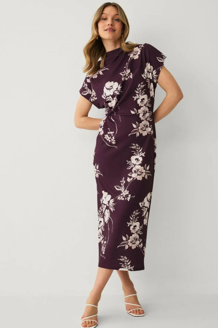 Ellos Collection Lang trikotkjole med drapering