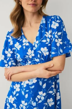 Ellos Collection Maxikjole med draperte volangermer