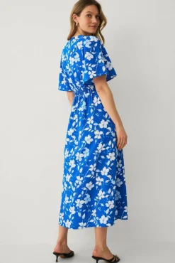 Ellos Collection Maxikjole med draperte volangermer