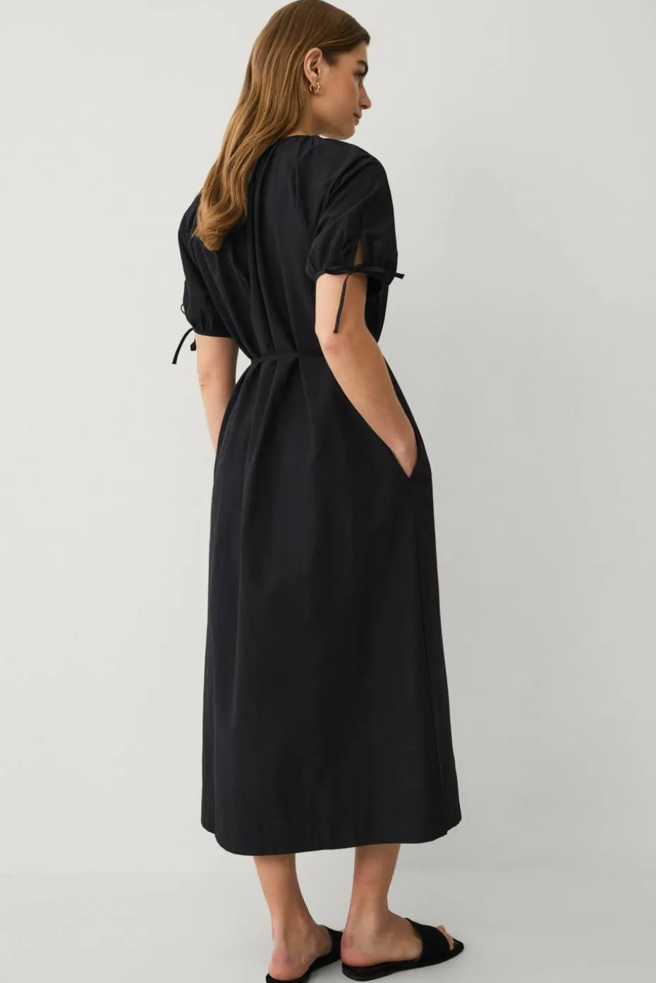 Ellos Collection Maxikjole med smalt knytbart belte