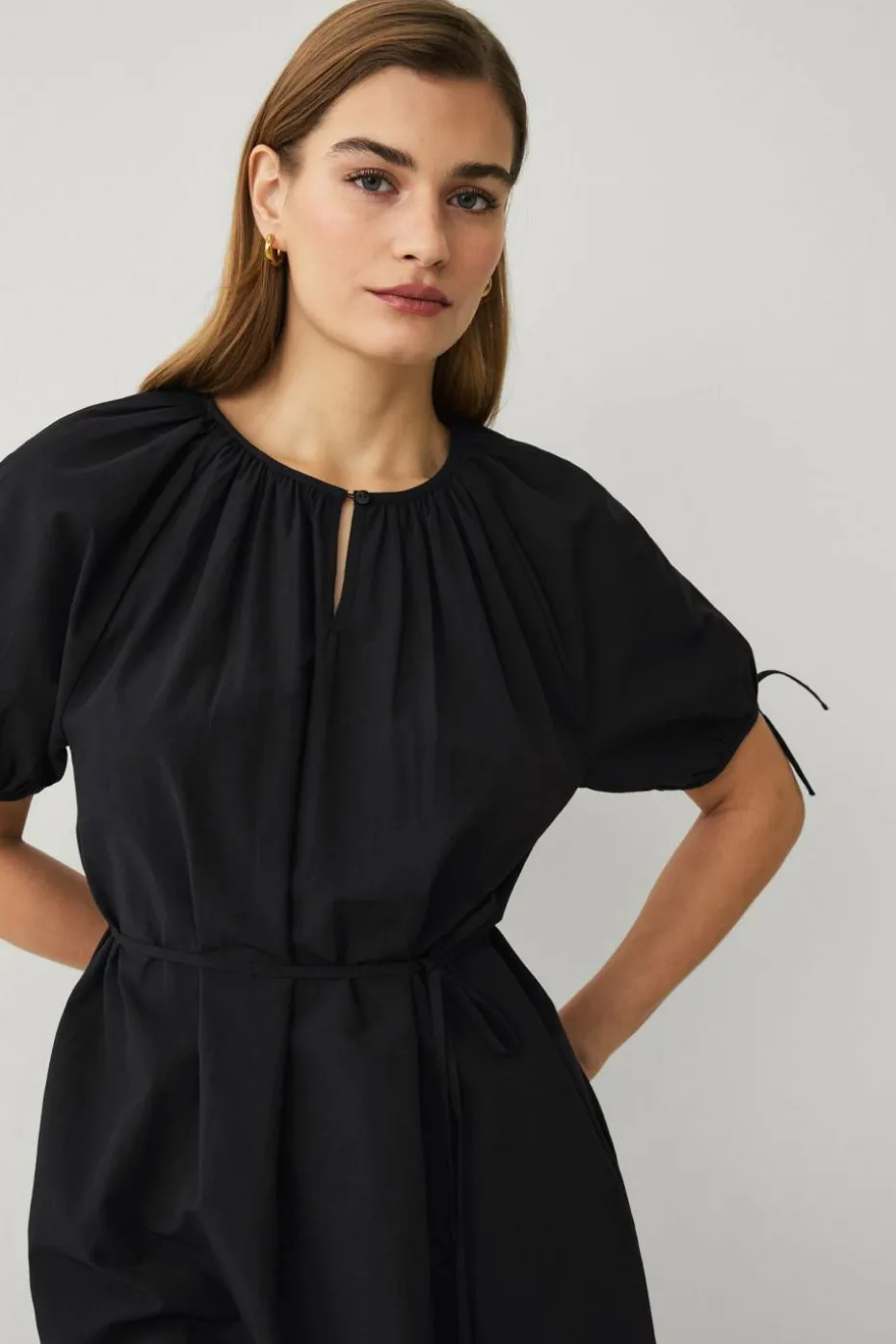 Ellos Collection Maxikjole med smalt knytbart belte