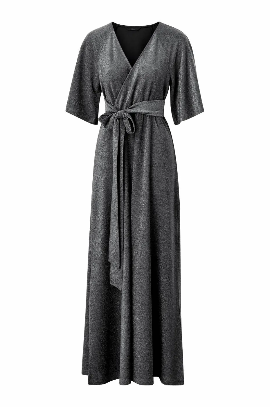 Ellos Collection Maxikjole i lurex med knytbart belte
