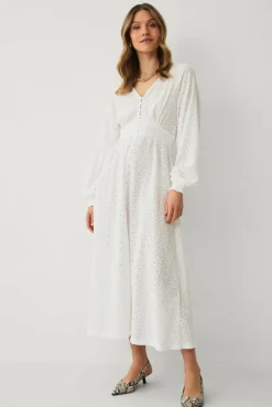 Ellos Collection Maxikjole med broderie anglaise