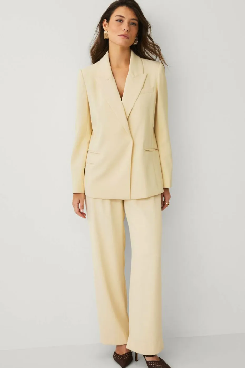 Ellos Collection Oversize blazer med skjult knappstolpe