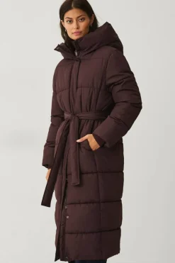 Ellos Collection Polstret frakk med bindebelte