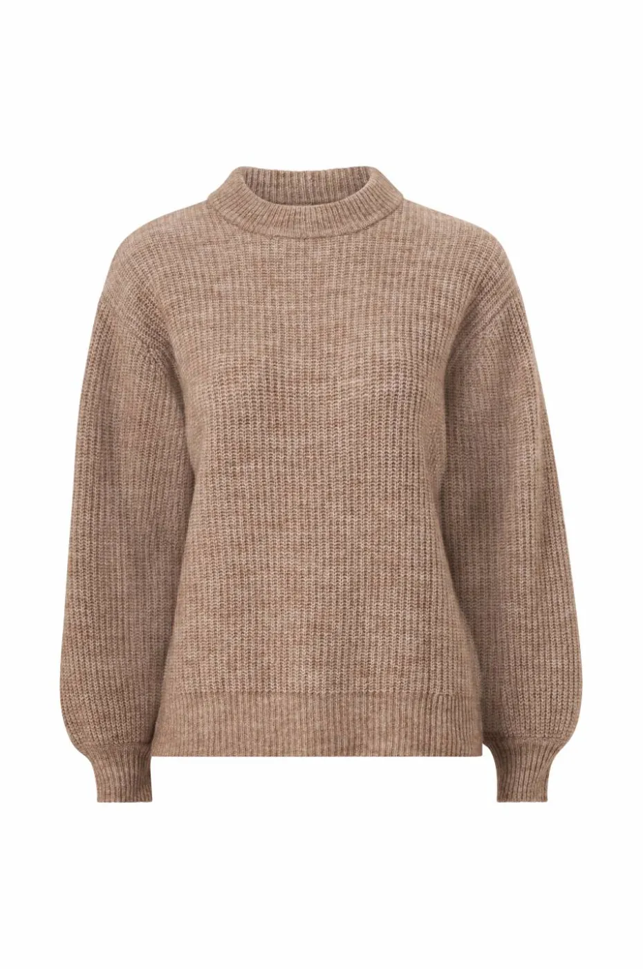 Ellos Collection Ribbestrikket genser med rund hals