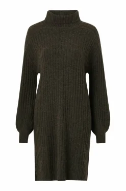 Ellos Collection Ribbestrikket kjole med polokrage