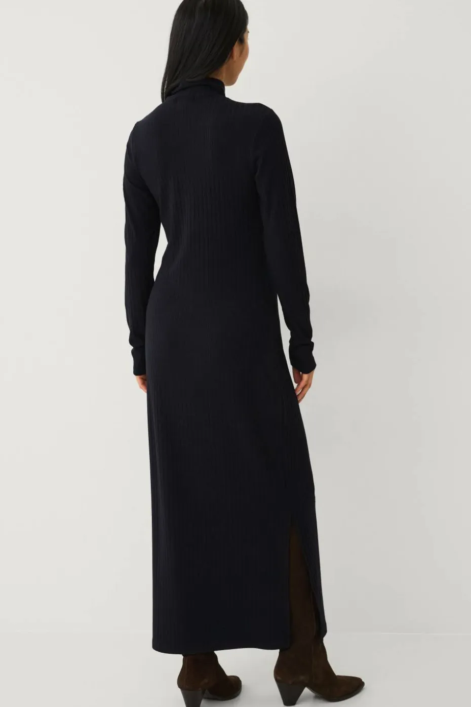 Ellos Collection Ribbestrikket kjole med halv halfzip