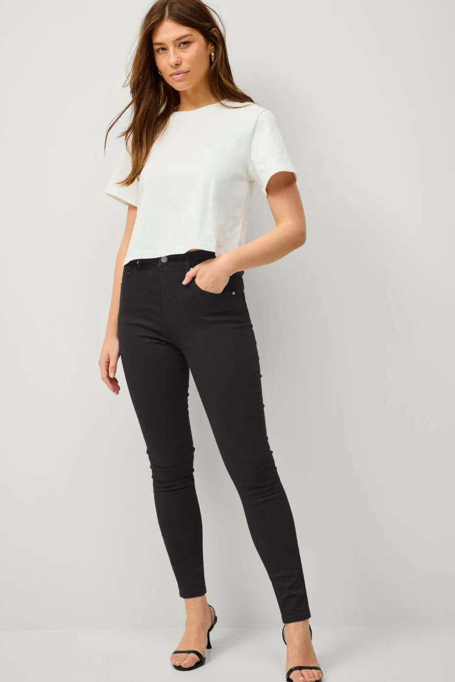 Ellos Collection Skinny stretchjeans med høy midje