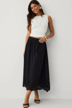 Ellos Collection Skjørt med broderie anglaise