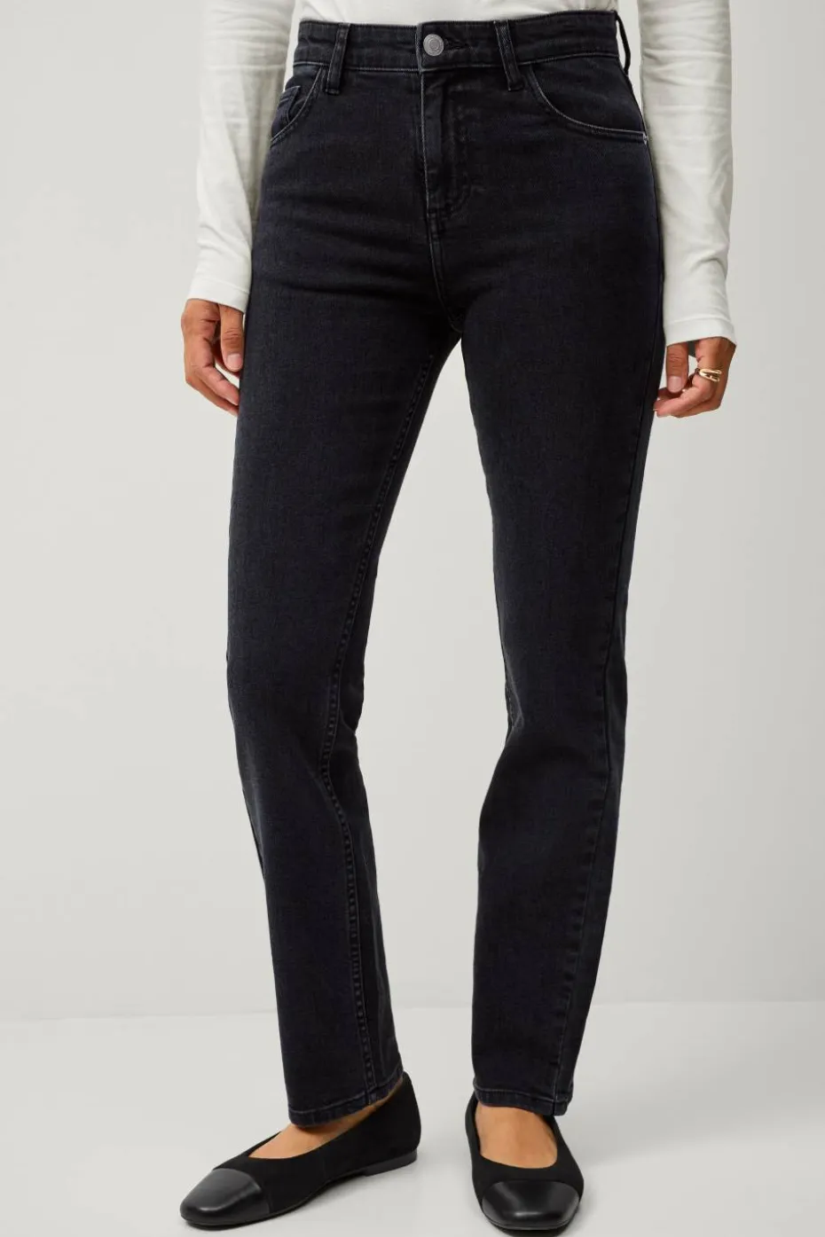 Ellos Collection Smale stretchjeans med høy midje