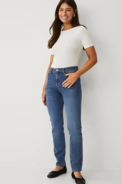 Ellos Collection Smale stretchjeans med høy midje