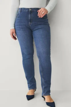 Ellos Collection Smale stretchjeans med høy midje