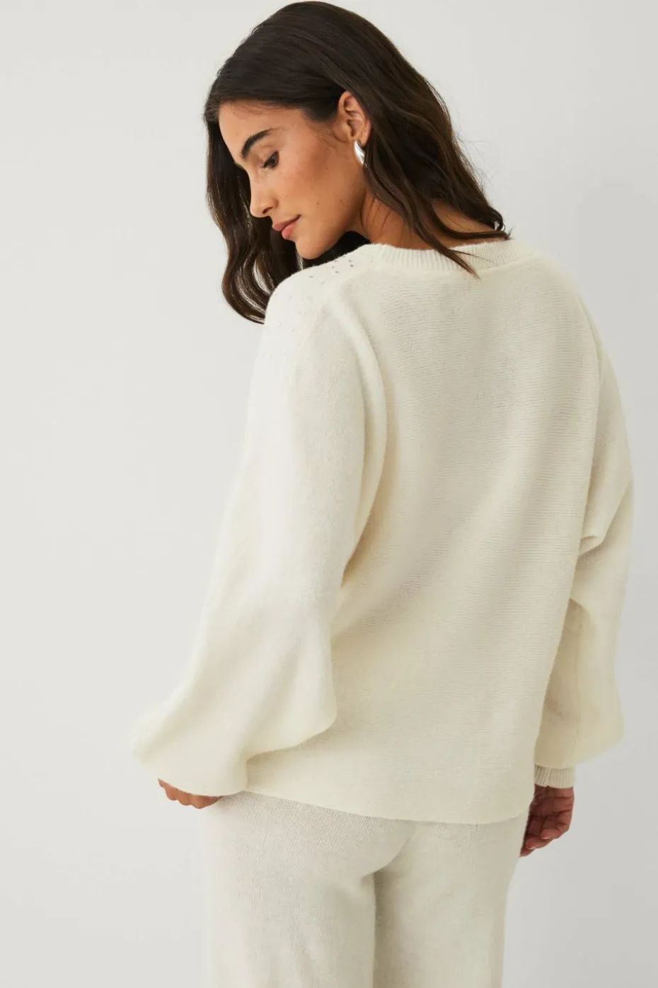 Ellos Collection Strikket pullover med rhinstener