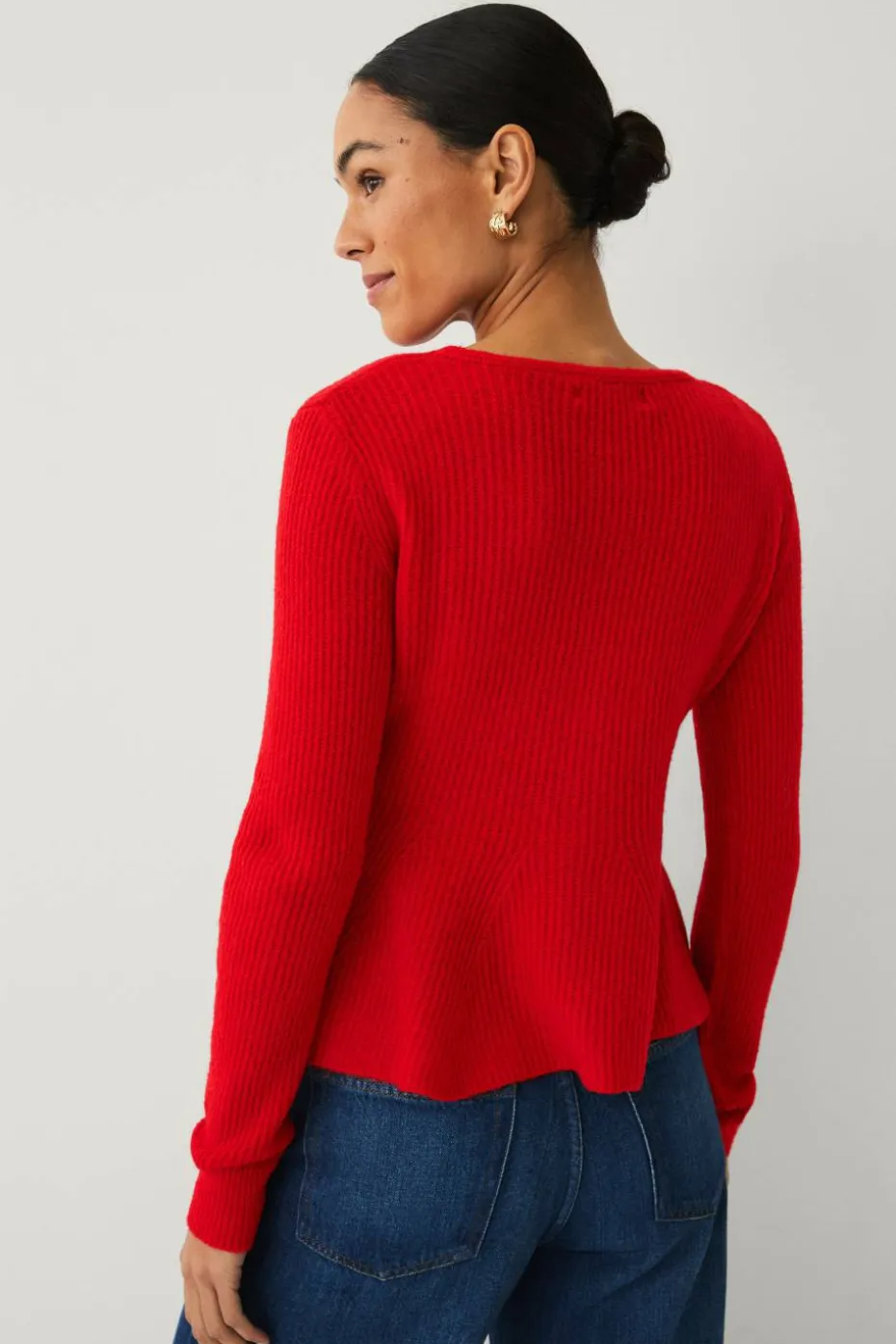 Ellos Collection Strikket pullover med peplum