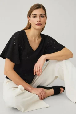 Ellos Collection Topp med draperte volangermer