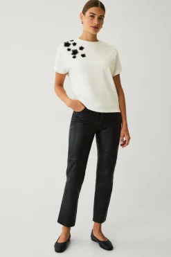 Ellos Collection Topp med blomsterapplikasjoner