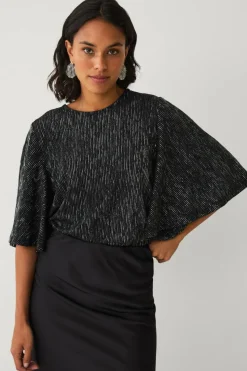 Ellos Collection Topp med drapert volangermet
