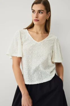 Ellos Collection Topp med draperte volangermer