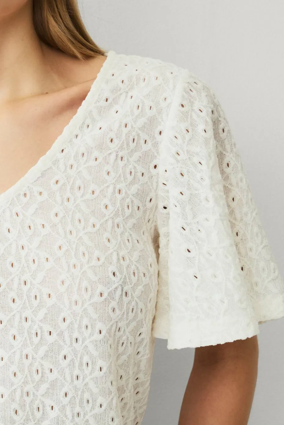 Ellos Collection Topp med draperte volangermer