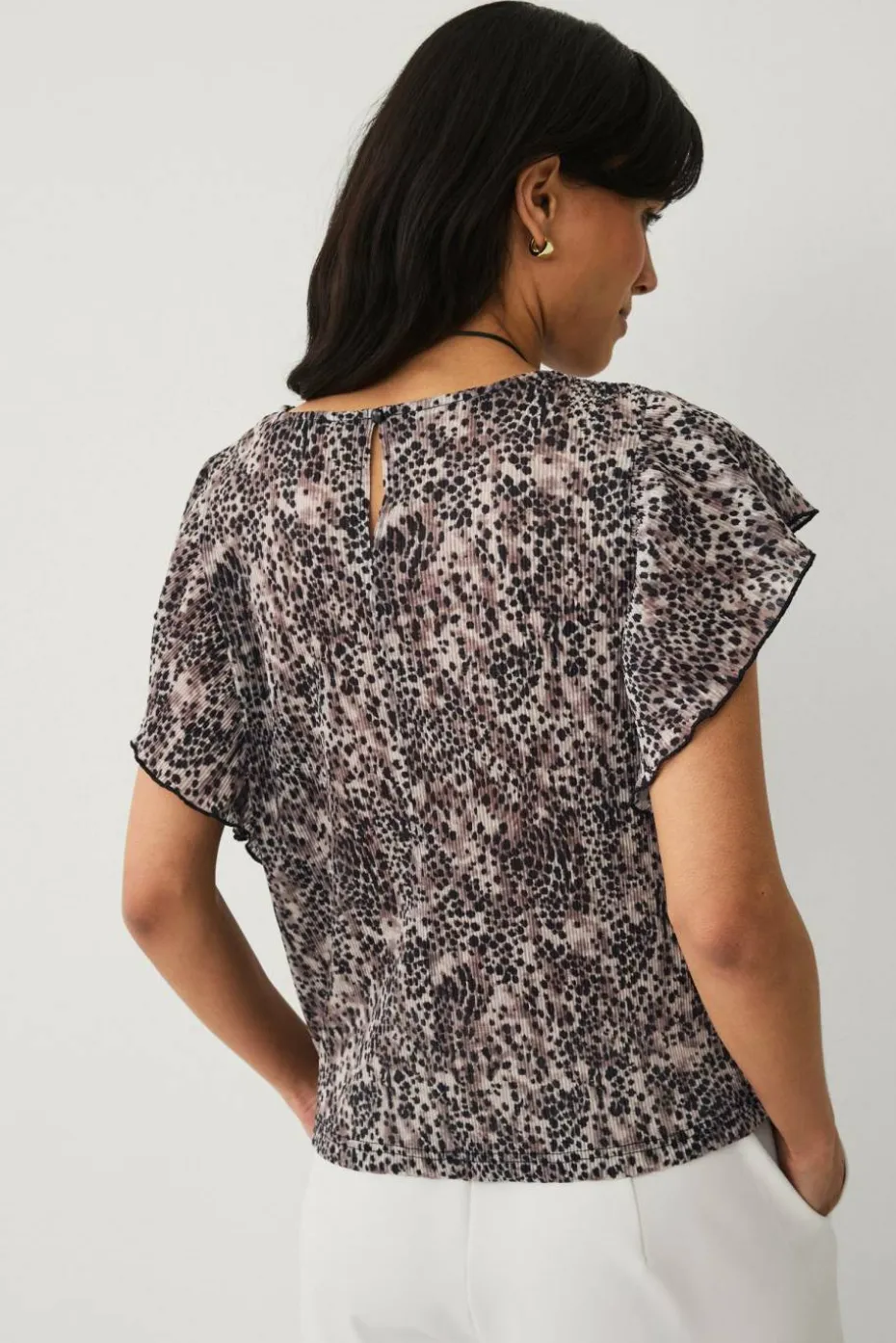 Ellos Collection Topp med draperte volangermer