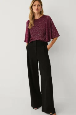 Ellos Collection Topp med drapert volangermet