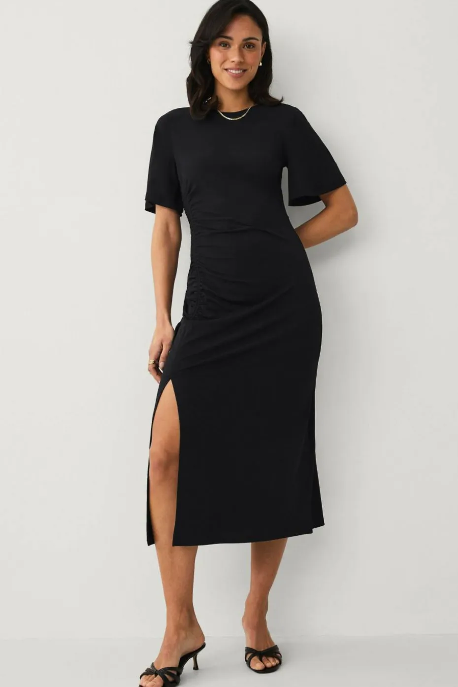 Ellos Collection Trikotkjole med drapering