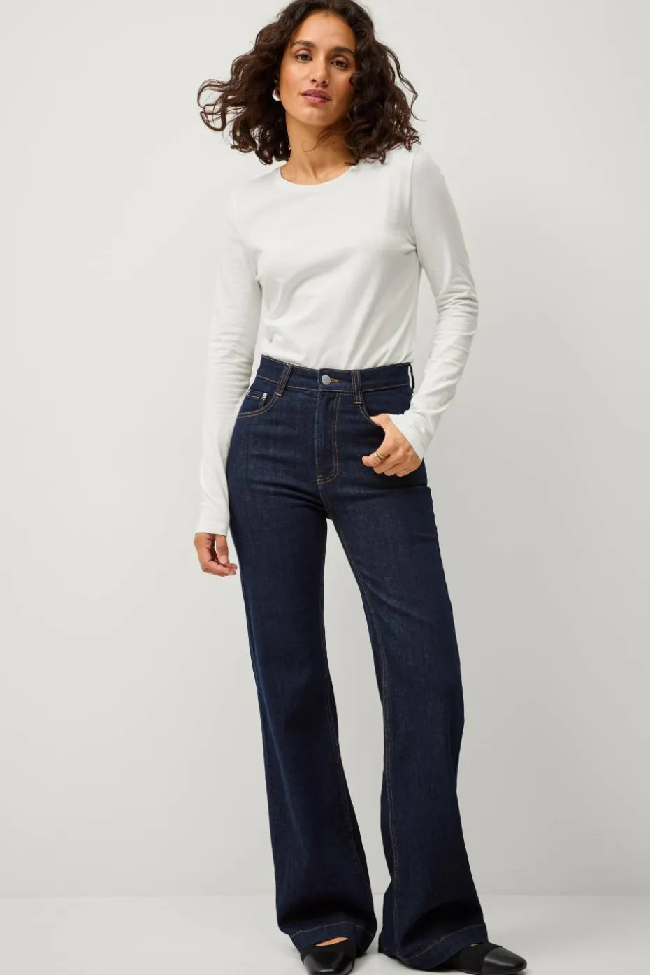 Ellos Collection Utsvingte jeans Utsvingte med høy midje