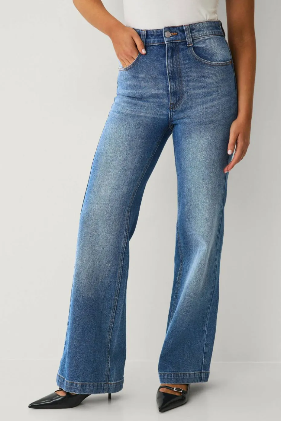 Ellos Collection Utsvingte jeans Utsvingte med høy midje