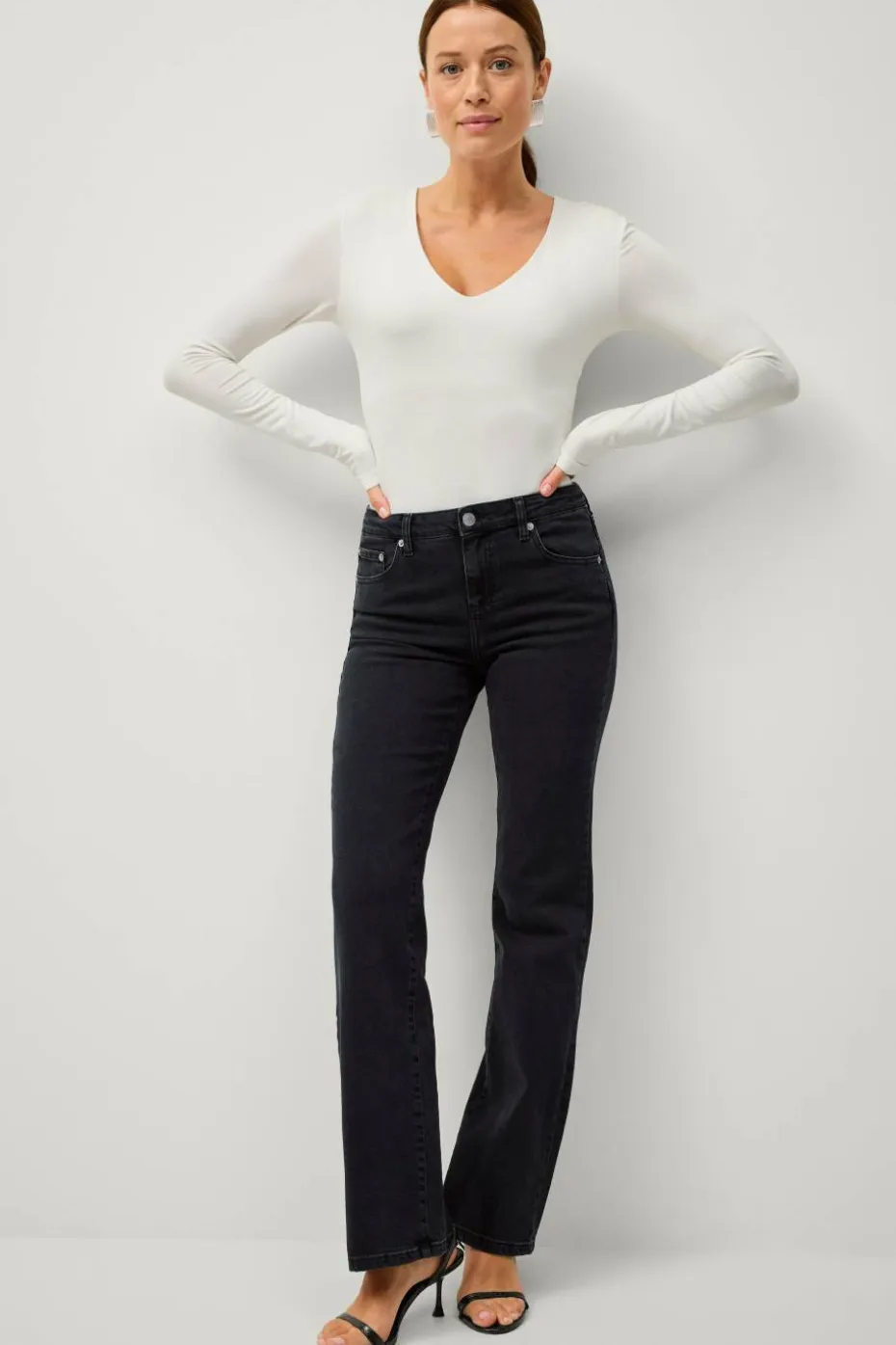 Ellos Collection Utsvungne stretchjeans med lav midje