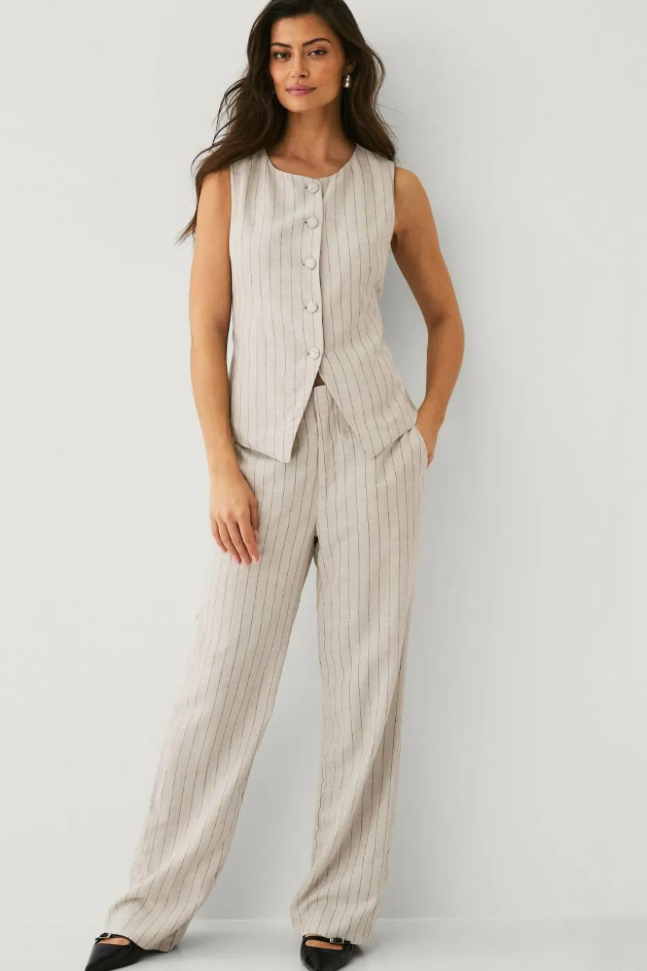 Ellos Collection Vest i linblanding